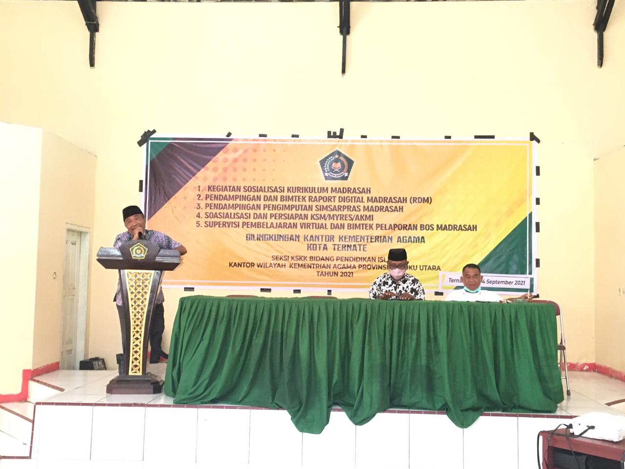 PEMBUKAAN SOSIALISASI, BIMTEK DAN PENDAMPINGAN PENGGUNAAN APLIKASI PENDIDIKAN ISLAM SE-KOTA TERNATE