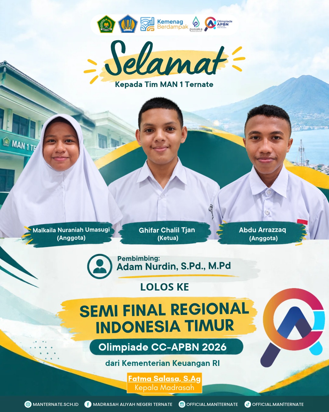 Tiga Siswa MAN 1 Ternate Lolos Semifinal Regional CC-APBN 2026 Tiga Siswa MAN 1 Ternate Lolos Semifinal Regional CC-APBN 2026